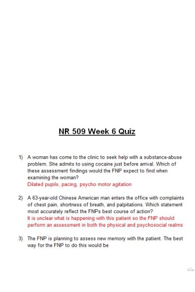 NR 509 Week 6 Quiz